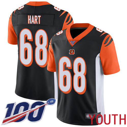 Cincinnati Bengals Limited Black Youth Bobby Hart Home Jersey NFL Footballl #68 100th Season Vapor Untouchable->youth nfl jersey->Youth Jersey
